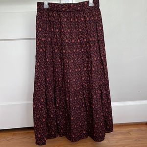 Madewell Tiered Print Midi Skirt